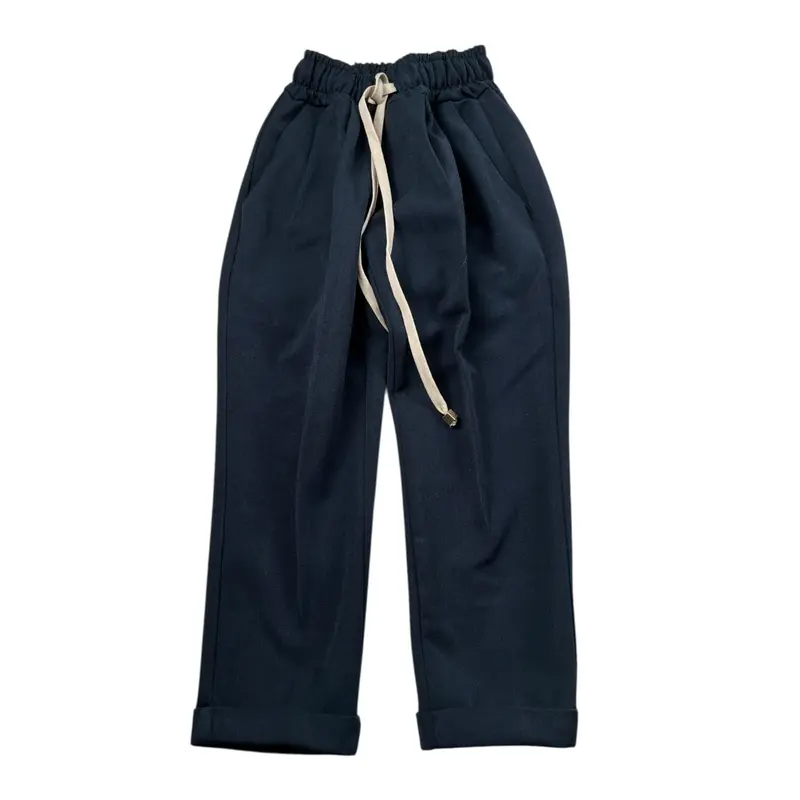 Make Pantalone tinta unita con Elastico In Vita Blu per Neonato