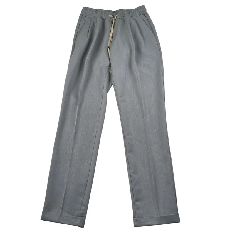 Make Pantalone tinta unita con Elastico In Vita Grigio per Bambino