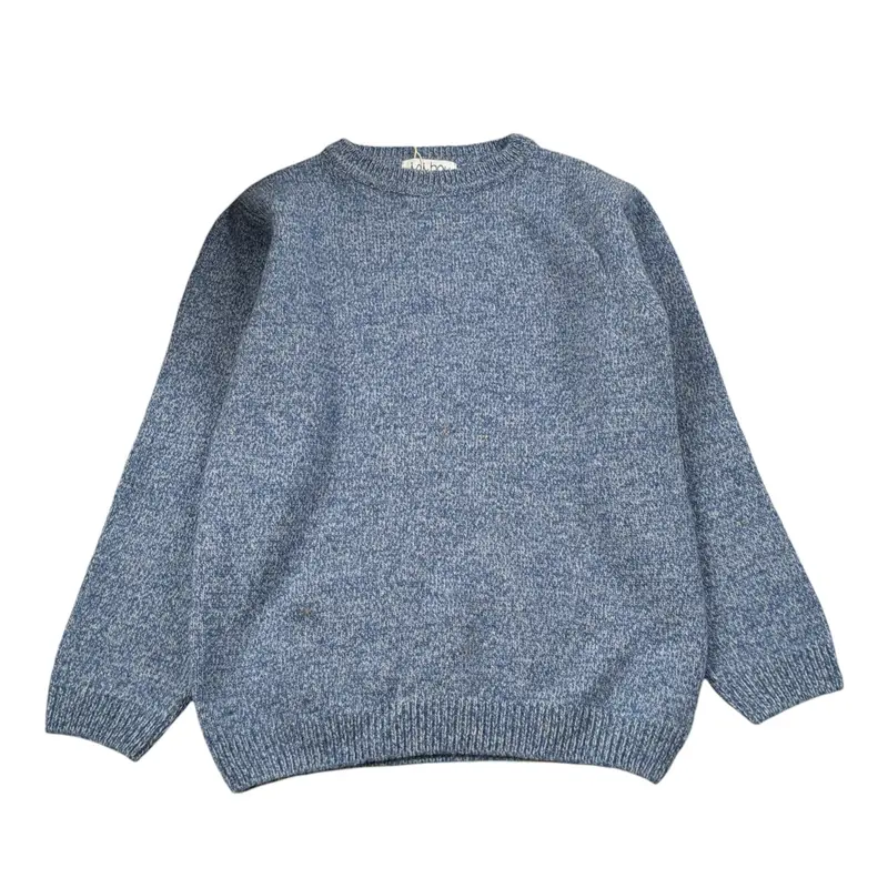 Malvi & Co Maglia tinta unita Girocollo Azzurro per Bambino