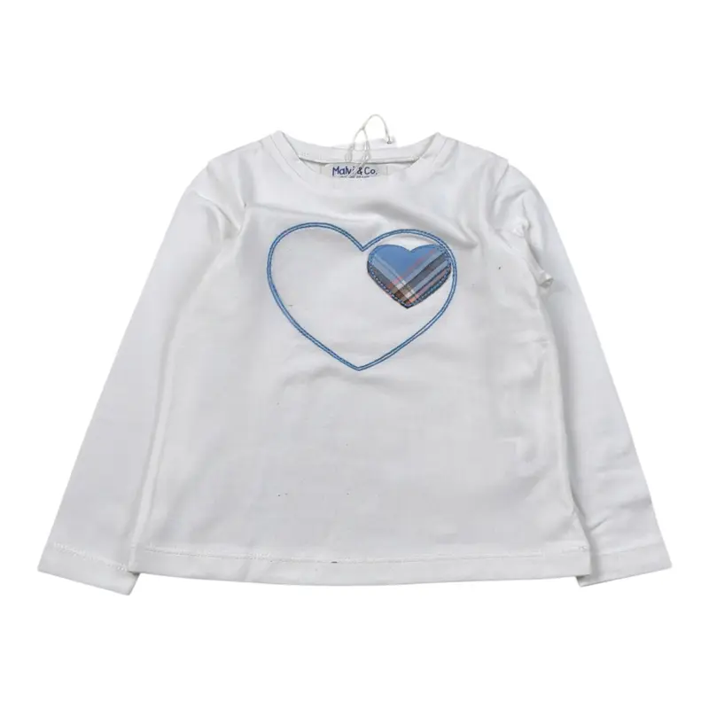 Malvi & Co Shirt tinta unita con Stampa Bianco per Bambino