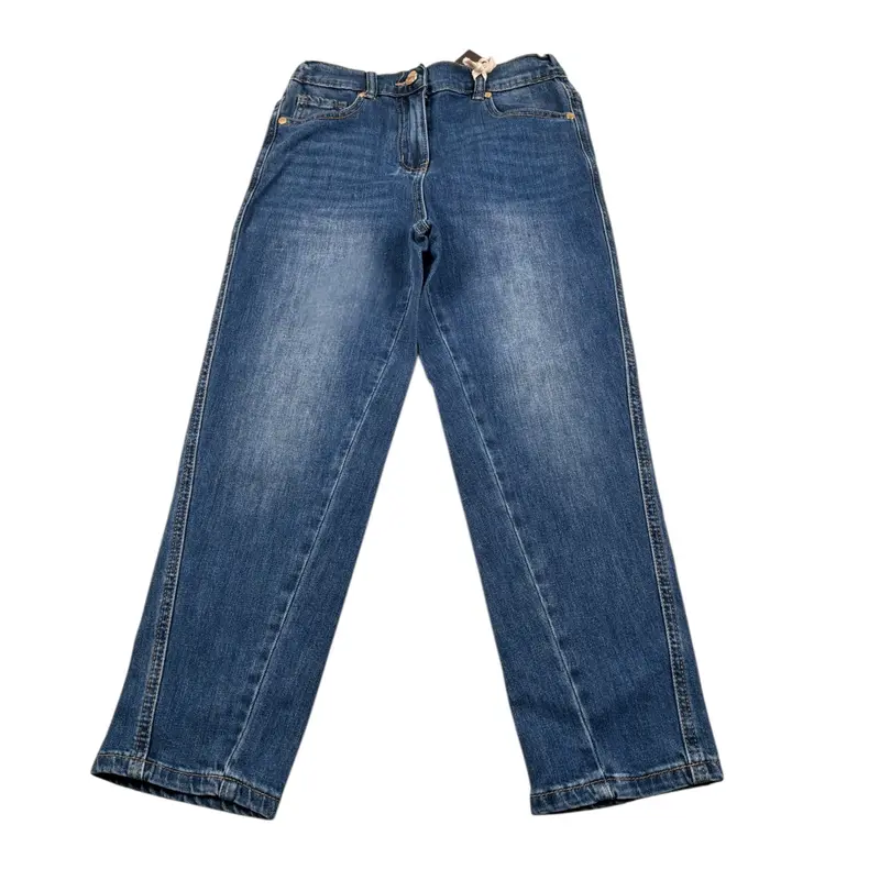 Manila Grace Jeans tinta unita con Elastico In Vita Blu per Bambina