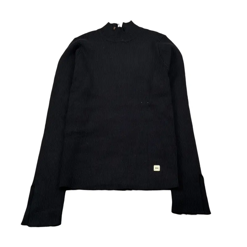 Manila Grace Maglia Collo Alto tinta unita Nero per Bambina