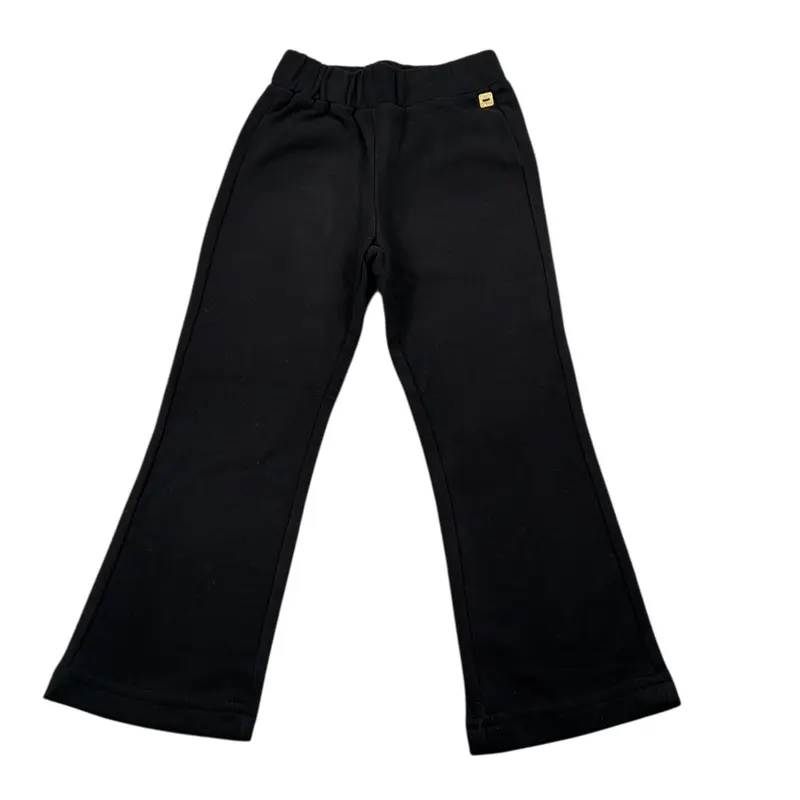 Manila Grace Pantalone Modello Zampa tinta unita Nero per Bambina