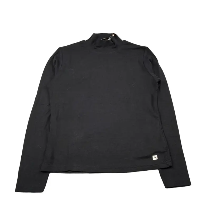 Manila Grace Shirt tinta unita Collo Alto Nero per Bambina