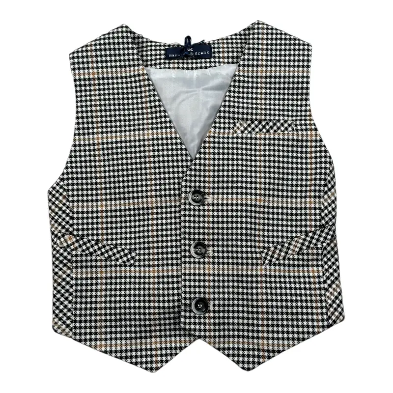 Manuel & Frank Gilet Bicolore con Fantasia Bianco per Bambino