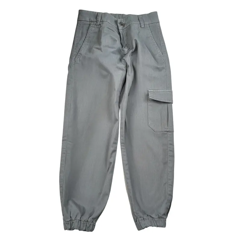 Manuel & Frank Pantalone tinta unita con Girovita Regolabile Grigio per Bambino