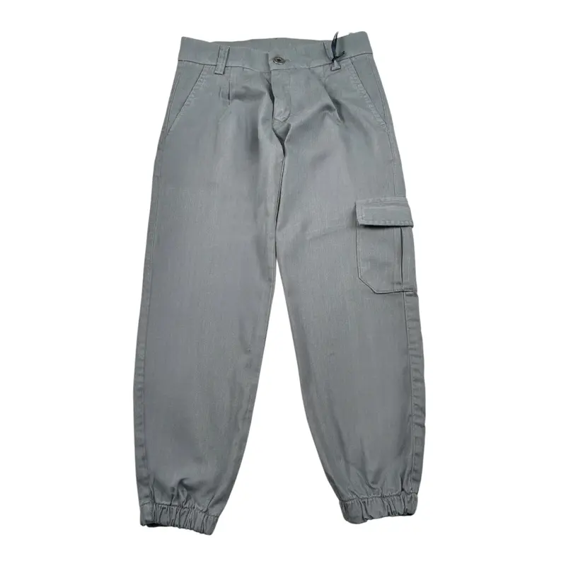 Manuel & Frank Pantalone tinta unita con Girovita Regolabile Grigio per Bambino