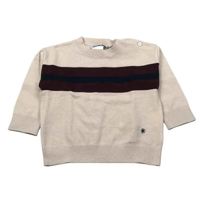 Manuel Ritz Maglia Girocollo tinta unita con Logo Beige per Neonato
