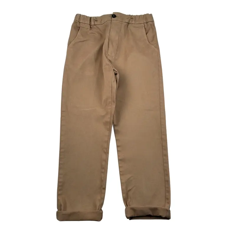 Manuel Ritz Pantalone tinta unita con Elastico In Vita Marrone per Bambino