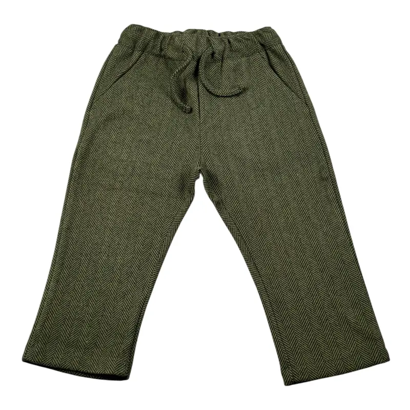 Manuel Ritz Pantalone tinta unita con Elastico In Vita Verde per Bambino