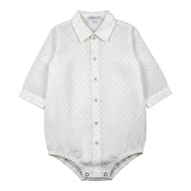 Manuell & Frank Body Camicia Manica Lunga tinta unita Panna per Neonato