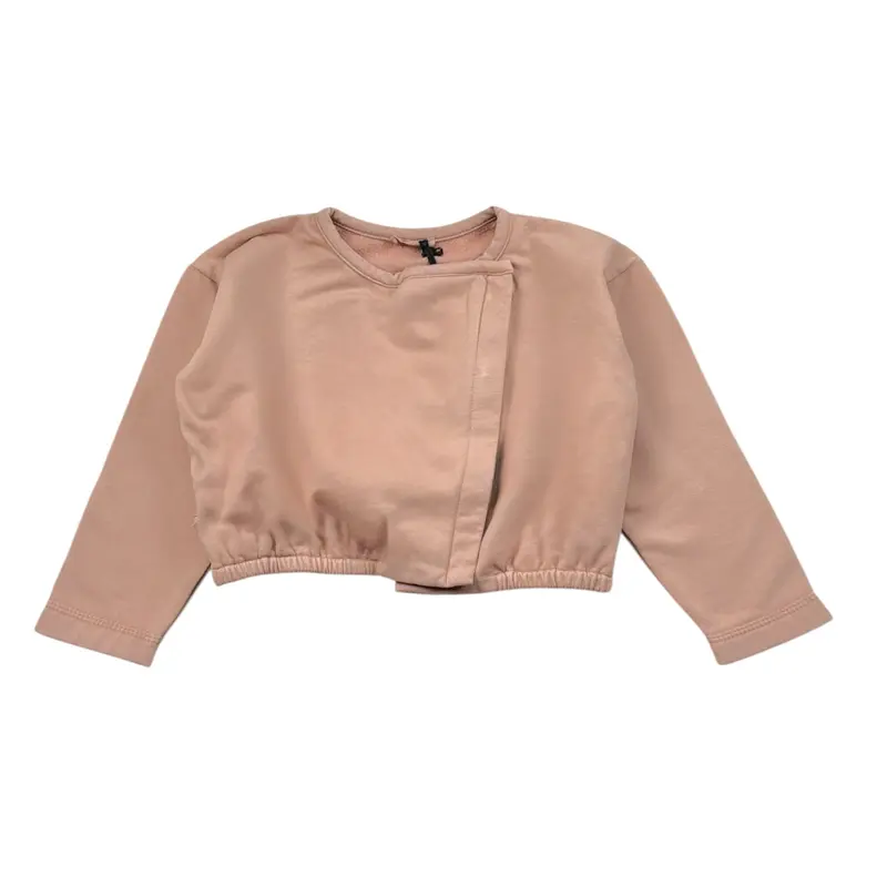 Mapero' Felpa tinta unita Crop con Zip Rosa per Bambina