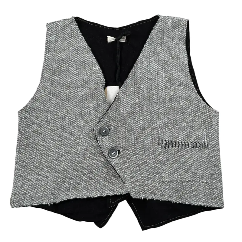 Mapero' Gilet tinta unita con Bottoni Grigio per Bambino
