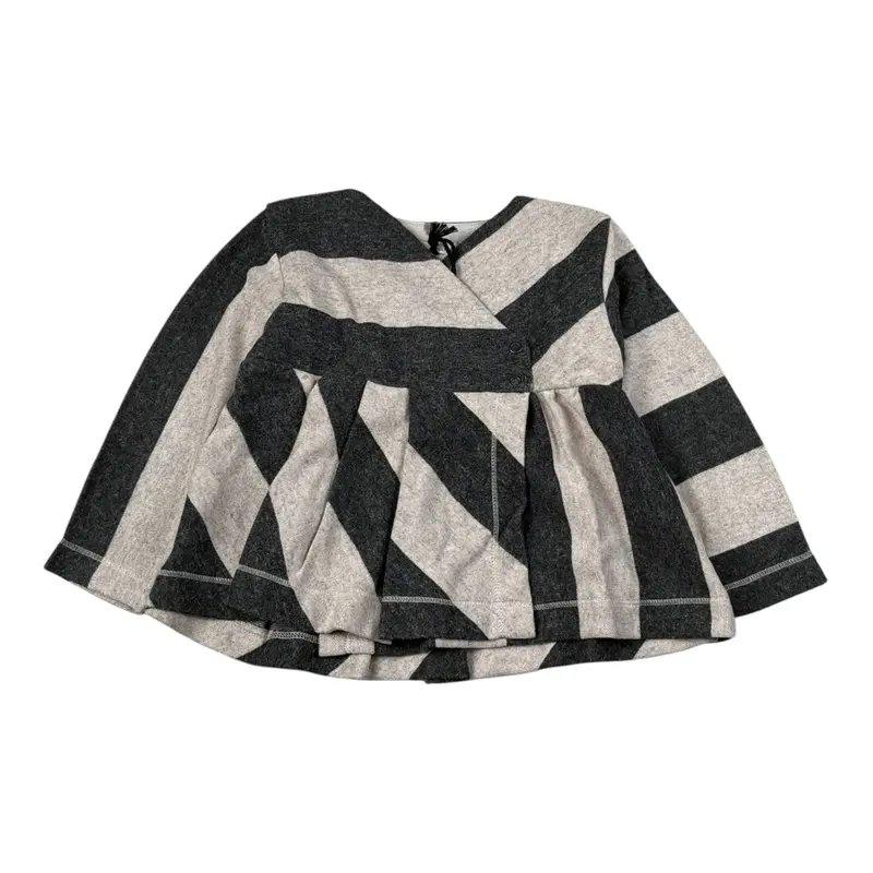 Mapero' Maglia Bicolore con Fantasia A Righe Grigio per Neonata