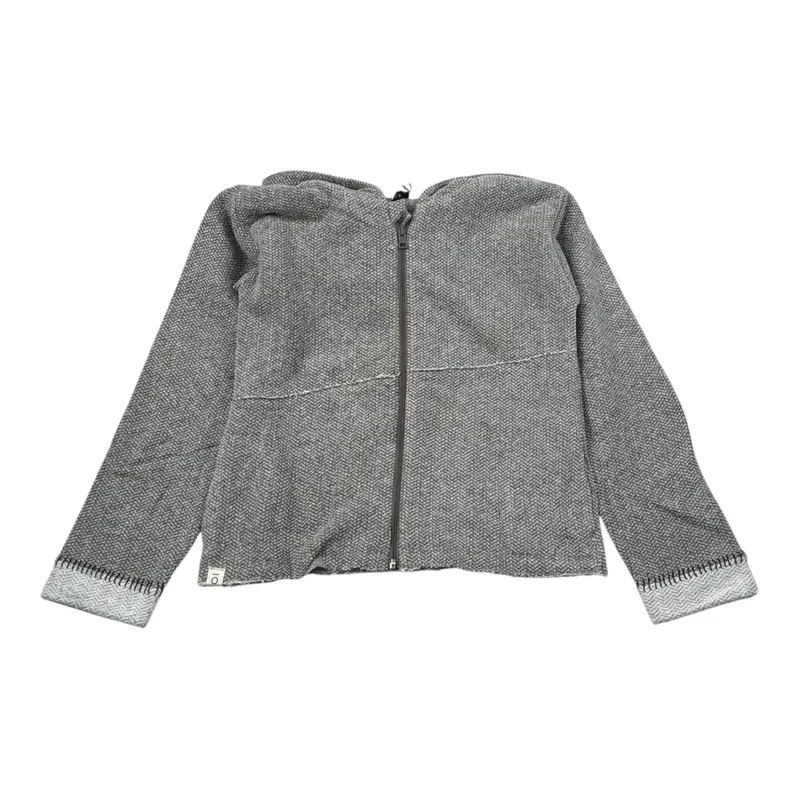 Mapero' Maglia tinta unita con Zip E Cappuccio Grigio per Bambina