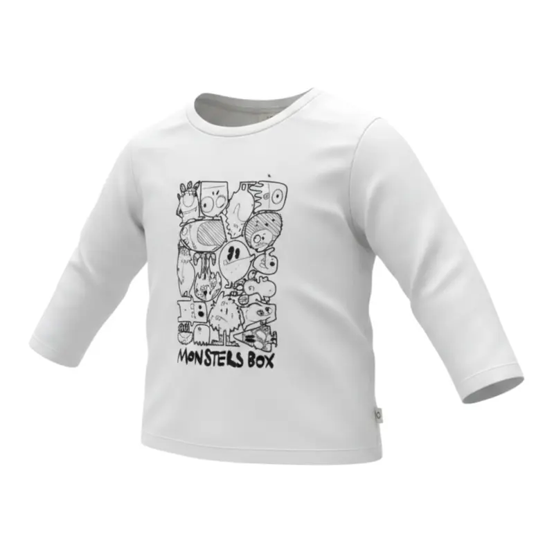 Mapero' Shirt tinta unita con Stampa Bianco per Bambino