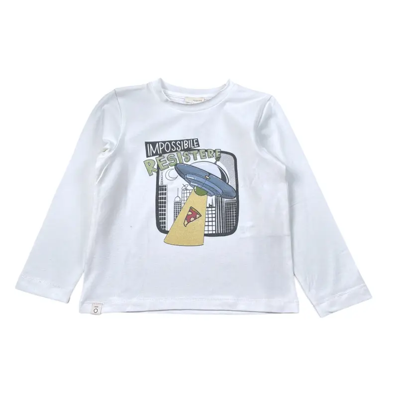 Mapero' Shirt tinta unita con Stampa Bianco per Neonato