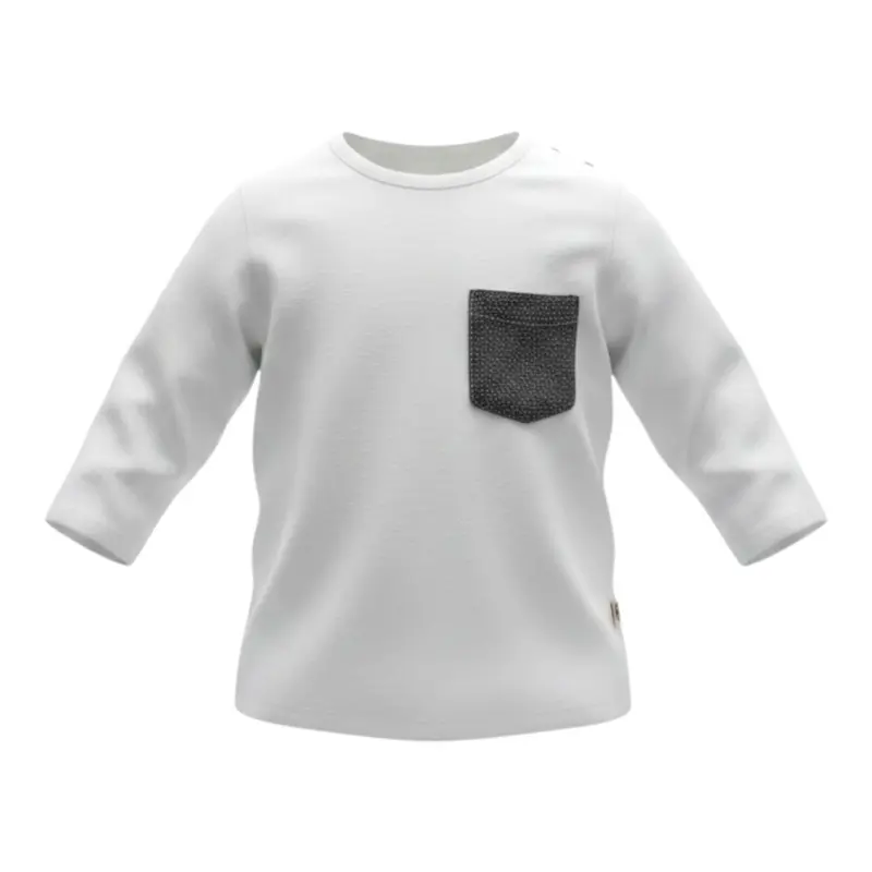 Mapero' Shirt tinta unita con Taschino Bianco per Bambino
