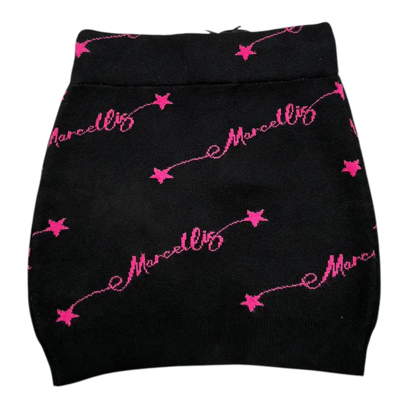 Marc Ellis Gonna tinta unita In Maglia con Logo Nero per Bambina