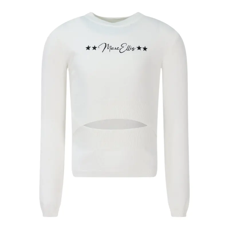 Marc Ellis Maglia Girocollo tinta unita con Stampe Bianco per Bambina