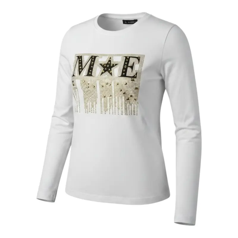 Marc Ellis Shirt tinta unita con Borchie Bianco per Bambina