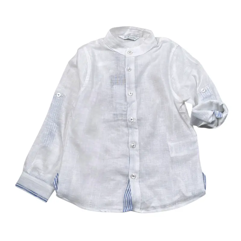Marciano Camicia tinta unita con Colletto Coreano Bianco per Bambino