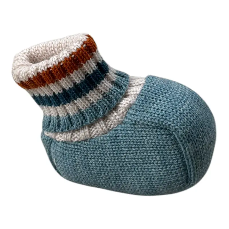 Marlu' Babbucce tinta unita In Maglia Azzurro per Neonata