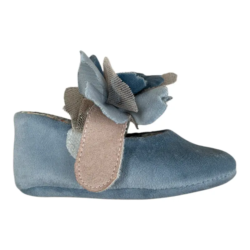 Marlu' Ballerine tinta unita con Applicazioni Azzurro per Neonata