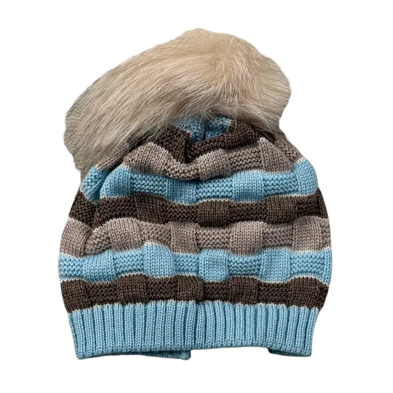 Marlu' Cappello Fantasia A Righe Azzurro per Neonato