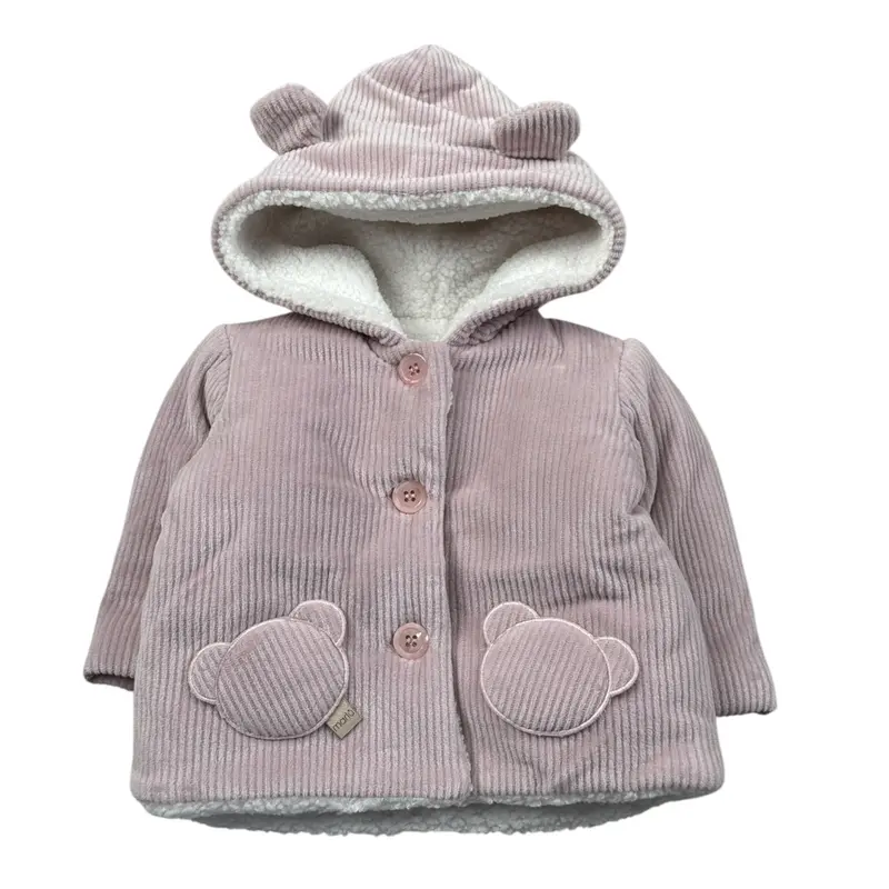 Marlu' Cappotto tinta unita con Cappuccio Rosa per Neonata