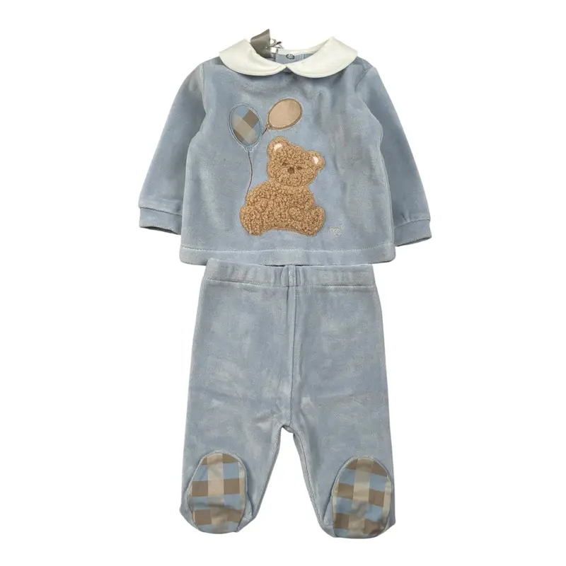Marlu' Completo 2Pz Maglia-Ghettina Azzurro per Neonato
