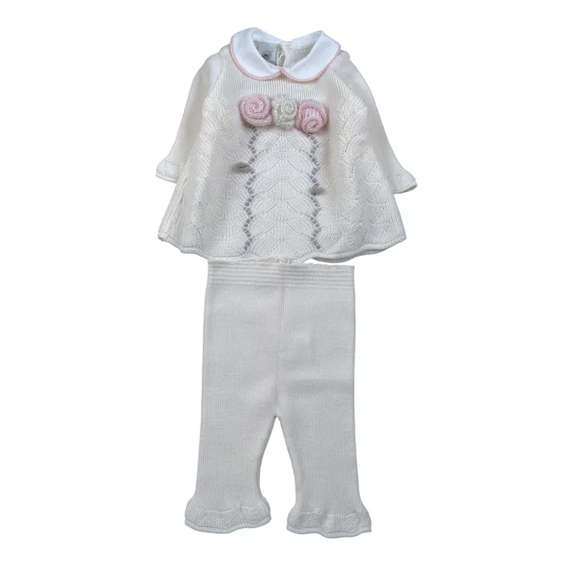Marlu' Completo 2Pz Pantalone-Maglia Panna per Neonata