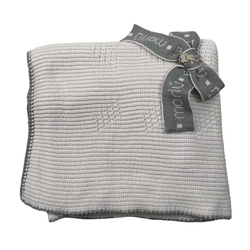 Marlu' Coperta tinta unita con Applicazioni Beige per Neonata