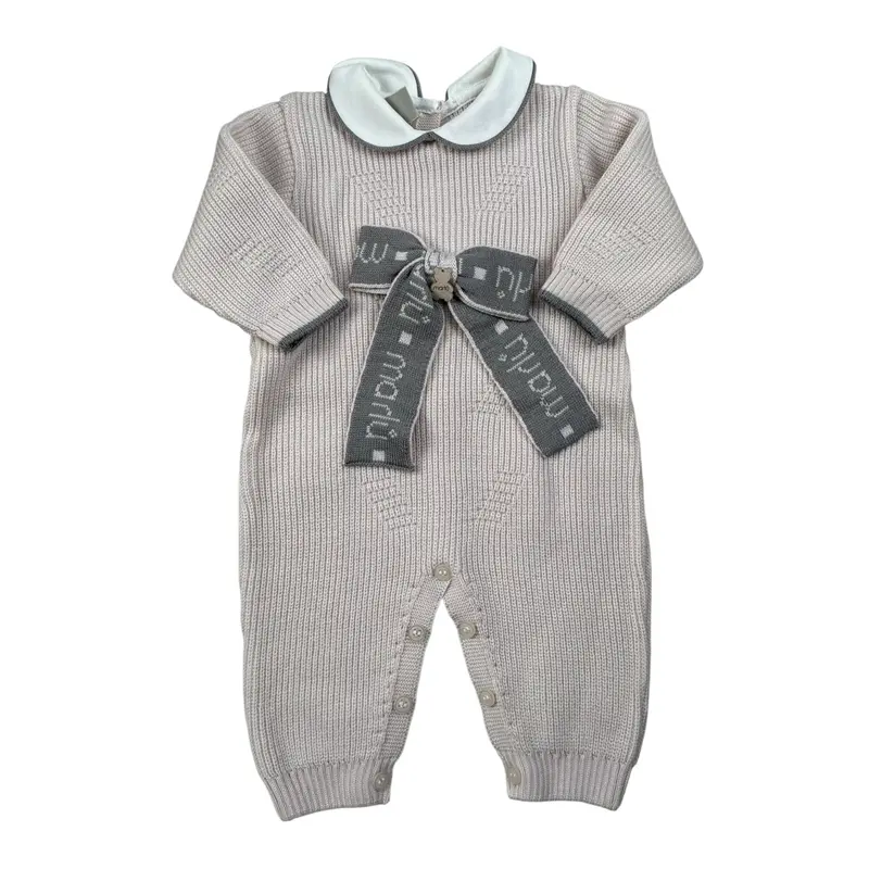Marlu' Tutina tinta unita con Applicazione Beige per Neonata