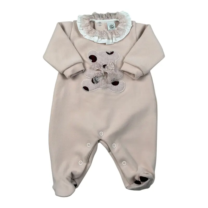 Marlu' Tutina tinta unita con Colletto Rosa per Neonata