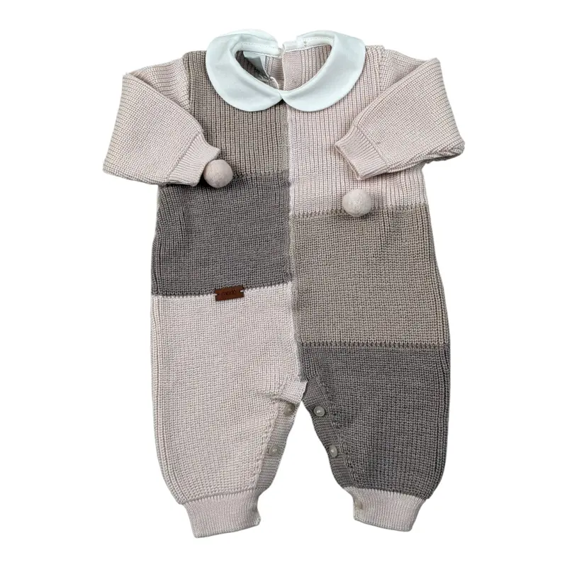 Marlu' Tutina tinta unita In Filo Beige per Neonata