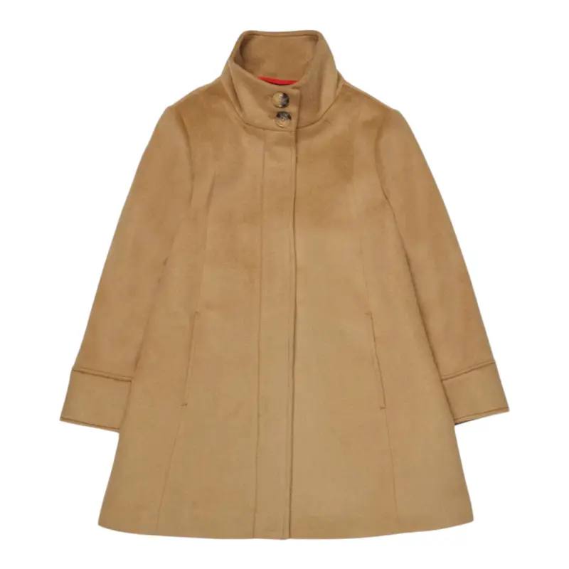 Max&Co. Cappotto tinta unita con Zip Cammello per Bambina
