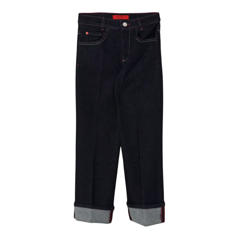 Max&Co. Jeans Tinta Uita con Piegoni Blu per Bambina