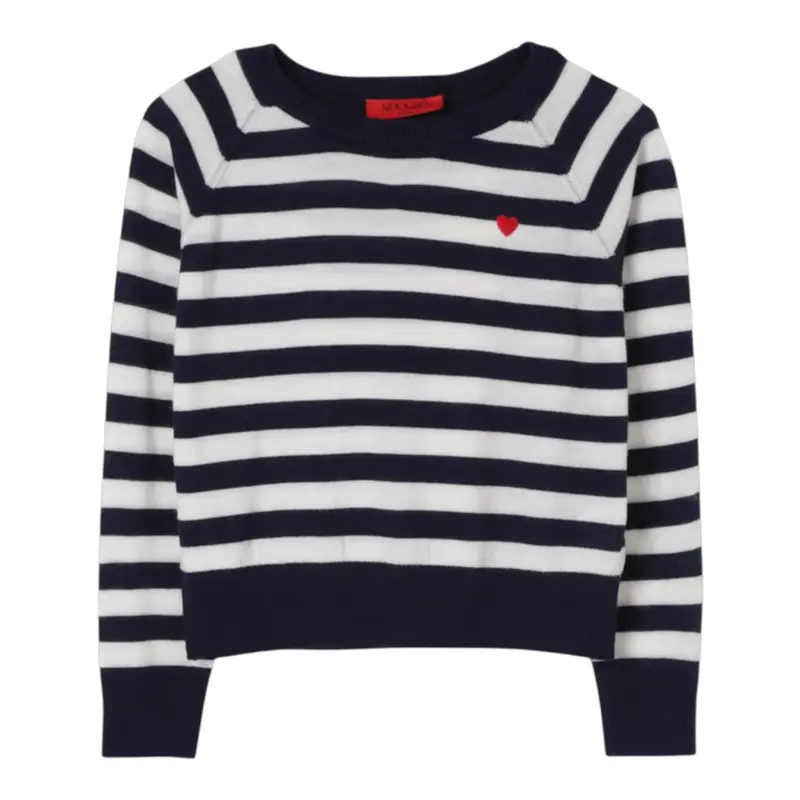 Max&Co. Maglia Bicolore con Stampa A Righe Bianco/Grigio per Bambina