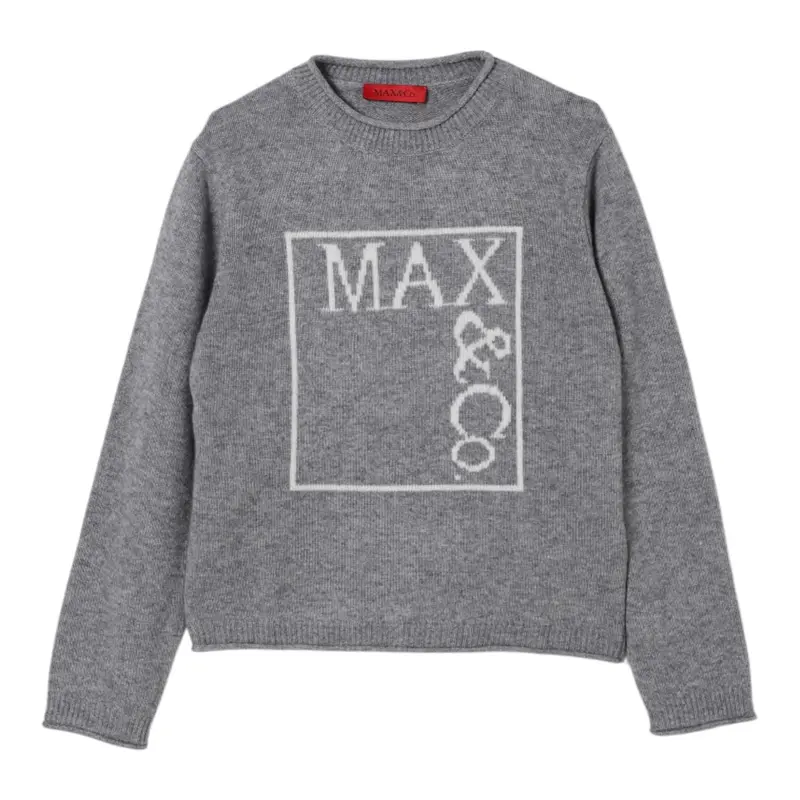 Max&Co. Maglia tinta unita con Stampa Grigio per Bambina