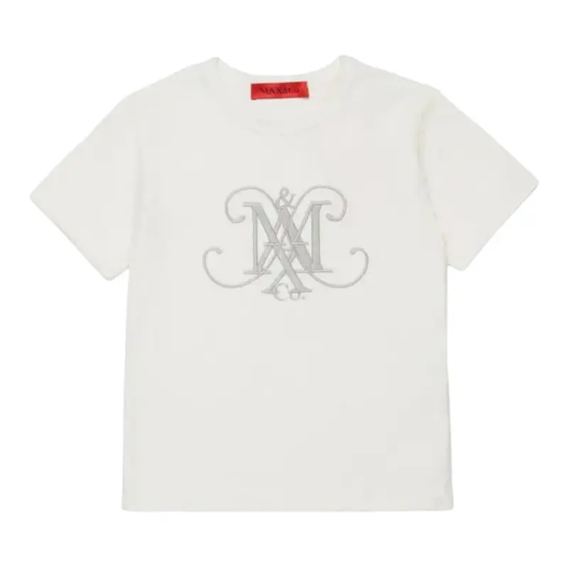 Max&Co. T-Shirt tinta unita con Stampa Bianco per Bambina