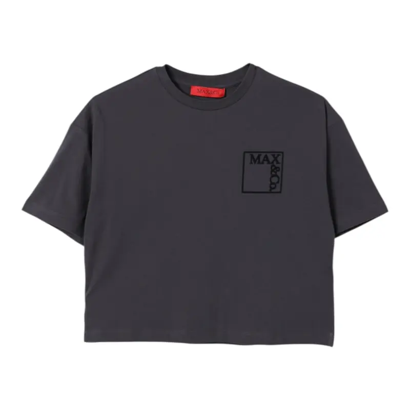 Max&Co. T-Shirt tinta unita con Stampa Grigio per Bambina