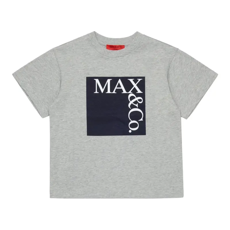 Max&Co. T-Shirt tinta unita con Stampa Grigio per Bambino