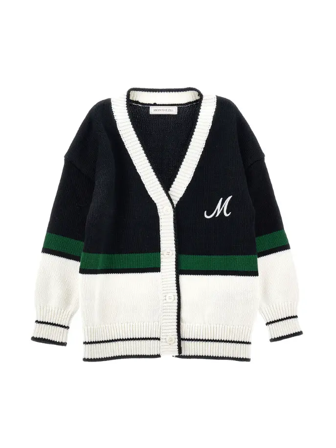 Maxi cardigan a bande colorate