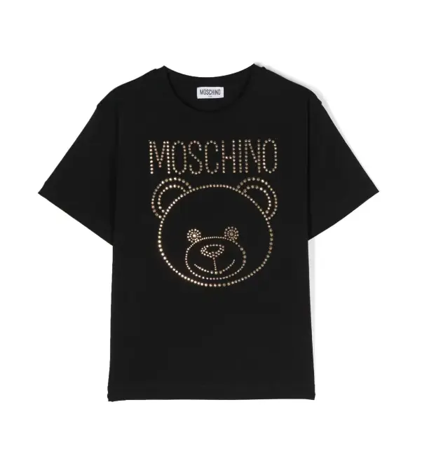 maxi t-shirt in cotone nera con borchie