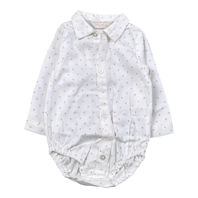 Mayoral Camicia Modello Body tinta unita con Stampa Bianco per Neonato
