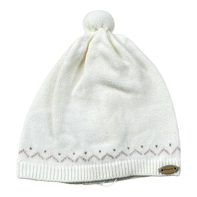 Mayoral Cappello tinta unita con Pon Pon Panna per Neonato