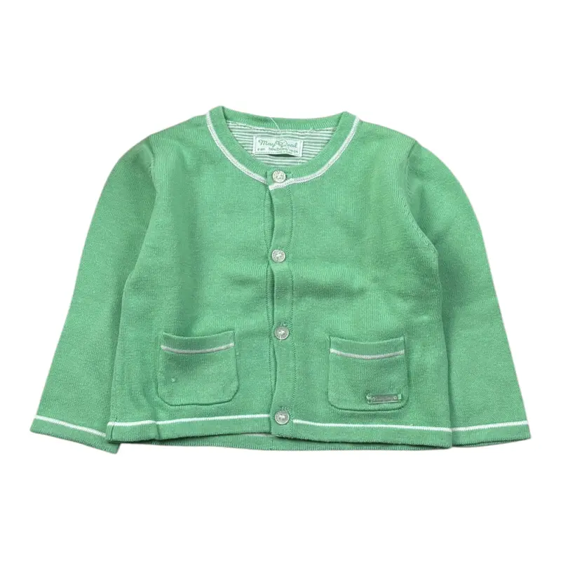 Mayoral Cardigan tinta unita Verde per Neonato