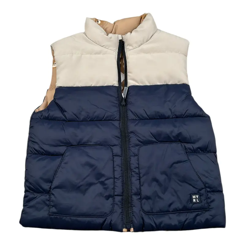 Mayoral Giubbino Smanicato con Zip Bicolore Reversibile Blu per Neonato