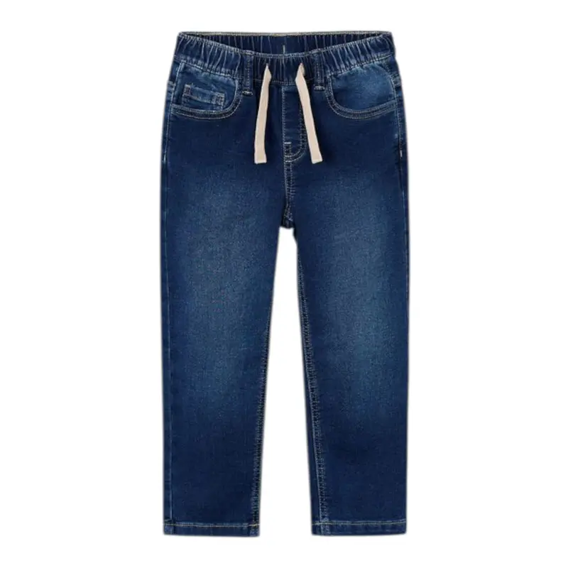 Mayoral Jeans tinta unita con Elastico In Vita Blu per Bambino